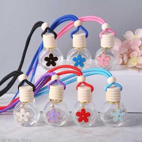 8ml Empty Perfume Bottles Glass Refillable Bottle Car with High-grade Ornament Pendant Container Wholesale 10pcs