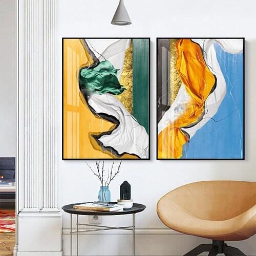 Abstract Orange Marble Background Modern Canvas Painting Luxurious Wall Art Poster Print Picture Living Room Home Office Decor