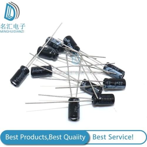 50PCS 25V22UF 4*7mm 22UF 25V 4*7 Aluminum electrolytic capacitor