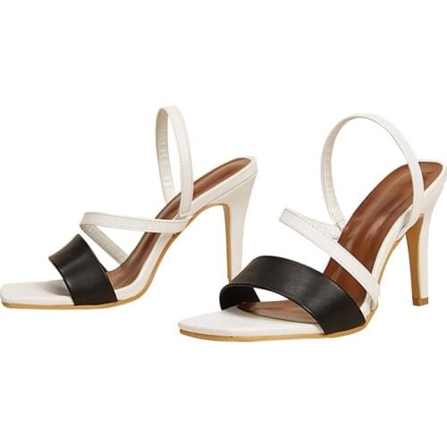 New Fashion Design Square Pinch Toe Mules High Heel sandals 2021 Summer Fashion White Slide sandals Dress Shoes Women