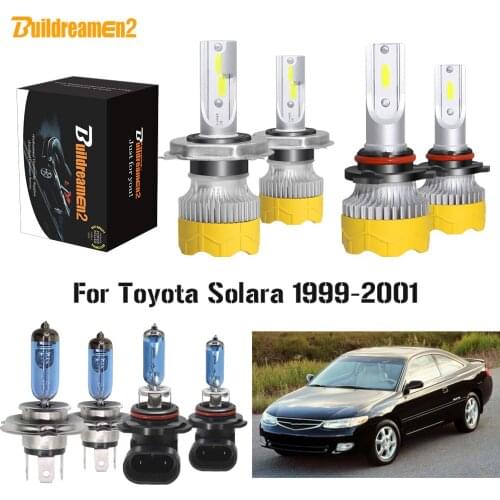Buildreamen2 4 X Car Headlight Hi/Lo Beam + Fog Light H4 9006 LED Halogen Light Headlamp 12V For Toyota Solara 1999 2000 2001