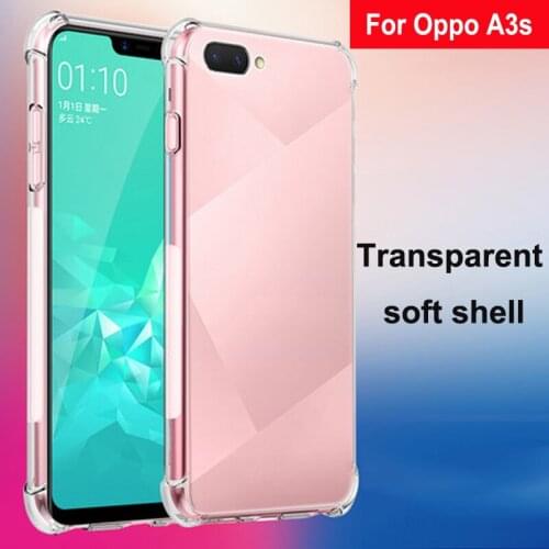 Coque For Oppo A3s Case Capa Soft Transparent TPU Airbag drop Cover Phone Cases 6.2'' For Oppo A 3s A3 s OppoA3s back shell