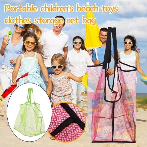 Childrens Mesh Storage Bags Sand Beach Bag Kids Toy Storage Bag Large Net Water Durable Beach Handbag