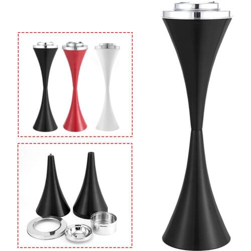 Floor Standing Ashtray Receptacle with Lid for Home Office Stainless Steel Anti-rust Ashtray Smoking Accessories