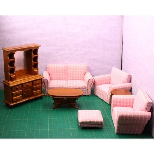 G07-X042 children baby gift Toy 1:12 Dollhouse mini Furniture Miniature rement Doll accessories living room 2131 6pcs/set