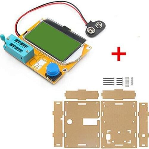 Graphic Transistor Tester NPN PNP Diodes Triode Capacitor ESR SCR MOSFET Resistor Inductance LCD Display Checker with case