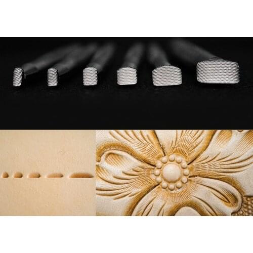 DIY Leather tool punch stamp Vegetable Tanned Stainless Steel Cowhide Printed Tools Knock Edge groove