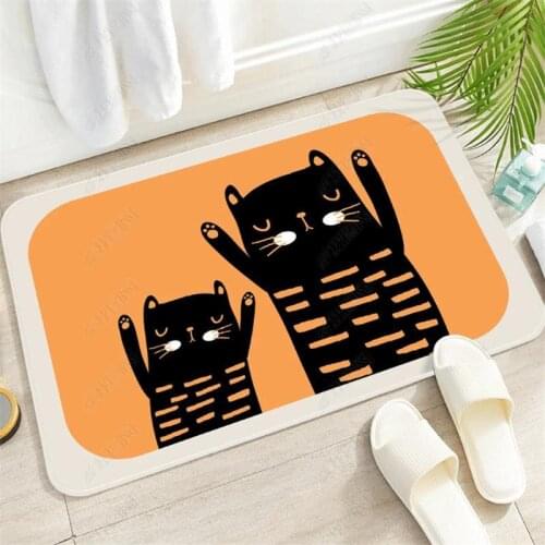 Bath Mat Kithcen Carpet Entrance Doormat Antislip 3D Cartoon Cats Print Door Mat On The Floor Area RugsBathroom Decor