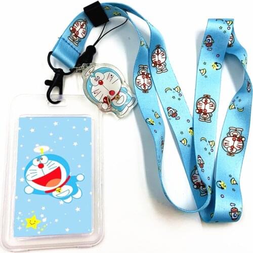 Cartoon Doraemon Moblie Phone Straps Lanyard Cute Key Chain USB Badge Holder Porte Bus Bank Credit Case Cover Accessories School