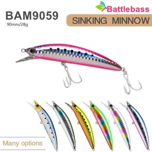 2021 NEW BATTLEBASS 1PCS Minnow Saltwater Fishing Lure STINGER 90mm 28g Tungsten Weight System Long Casting Wobbler Baits