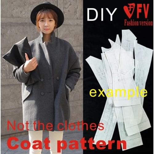 Korean style womens drop shoulder lapel double-breasted coat coat pattern garment cutting design drawing BFY-63