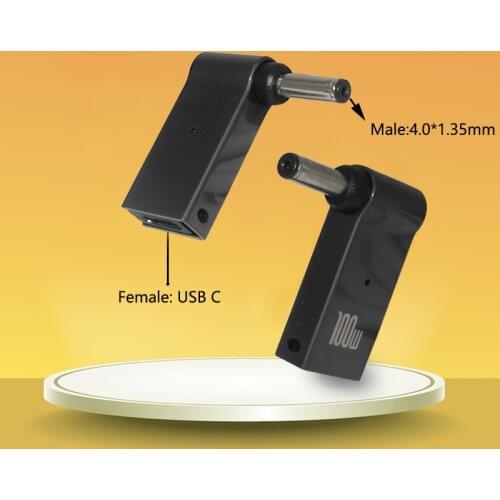 Type C to 4.0x1.35mm Plug Converter 100W USB C PD Fast Charging Plug Connector for Asus Zenbook UX21A UX31A UX32A UX32V UX32VD