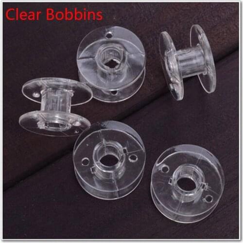 25pcs Bobbins Clear Sewing Machine Bobbins Spools Empty Bobbins Plastic Storage Box Home Sewing Accessories