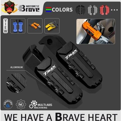 LOGO TMAX560 Motorcycle Rear Foot Pegs Rests Passenger Footrests For Yamaha Tmax 560 tech max 2020 2021 tmax560 techmax t-max