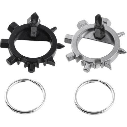 Portable Stainless Steel Bicycle Repair Tools 12 in 1 Multifunctional Screwdriver Multitool with Keychain Bottle Opener