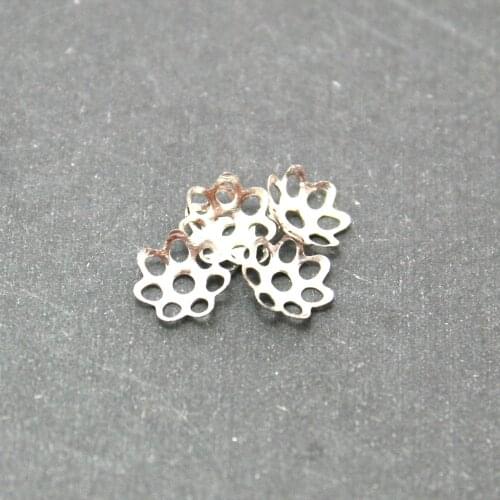 Approx 100pcs/lot Rhodium Plated Flower Beads Cap 6mm Fit for Brcelet FDA004-69