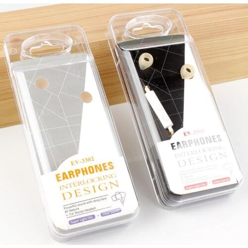 Clear Blank PC PE plastic crystal Packaging Box without printing for iphone7 in ear headphones/Bluetooth Headset 1000pcs KJ-649