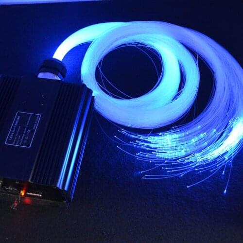 DMX 45W RGB LED Fiber Optic Engine Driver 28Key Remote Controller+4M(L) 0.75MM 800pcs end glow Star Ceiling Light cable Kit DIY