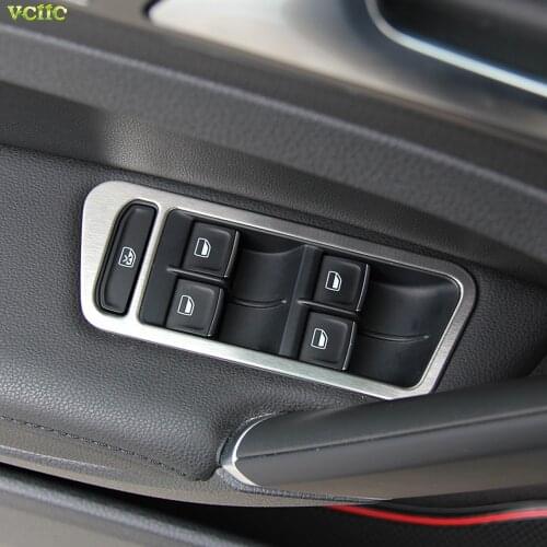 Stainless Steel Interior Door Window Button Frame Round Trim Covers For Volkswagen VW Golf 7 GTI MK7 ,Car Styling