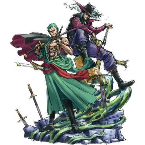Roronoa Zoro And Dracule Mihawk GK Limited Statue Figure