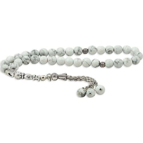 Sphere Shaped Havlit Stone Handmade Rosary with Non-tarnishing Metal