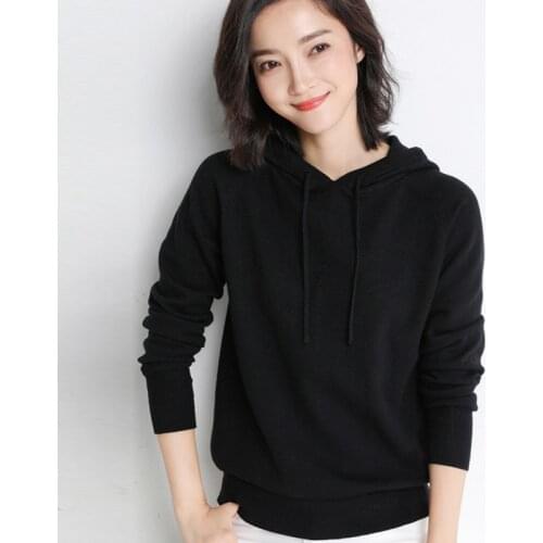Sweater Women Casual Wool Hooded Long Sleeve 12 Colors Korean Style Stretchable Woman Autumn Clothes Black Pull Femme Hiver 2020