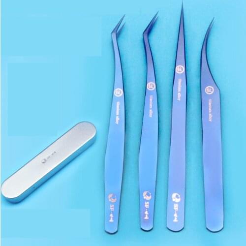 Titanium alloy eyelash artist grafting planting eyelashes flowering tweezers dolphin tweezers eyelash curler