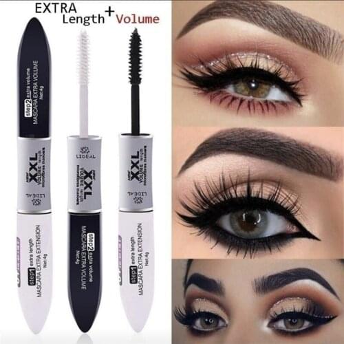 Double Head 5D Mascara Thick Curl Extension Eyelash Quick Dry Waterproof Thick Not Blooming Lengthening Mascara Eyes Makeup