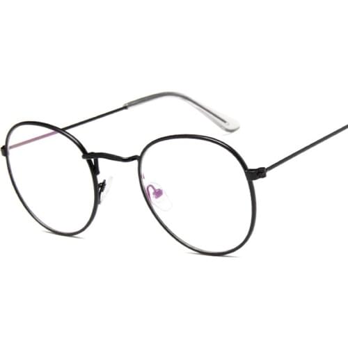 Vintage Round Glasses Clear Lens Fashion Gold Round Metal Frame Glasses Optical Men Women Eyeglass Frame Fake Glasses