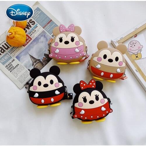 Disney Cartoon Backpack for Children Mickey Minnie Mouse Bag Waterproof Silicone Bag Baby Girl Kindergarten Primary Schoolbag