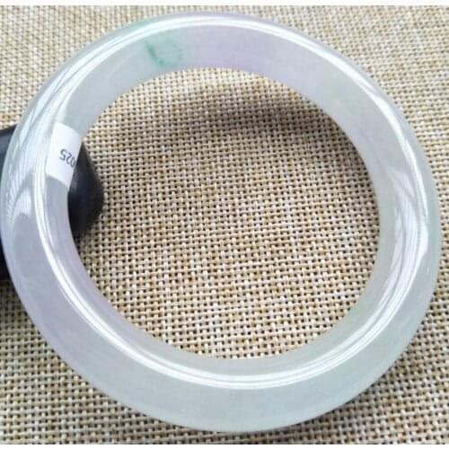 Jewelry Free Shipping 58-60mm Certified light ice Natural Lavender Jadeite JADE Bracelet Bangle