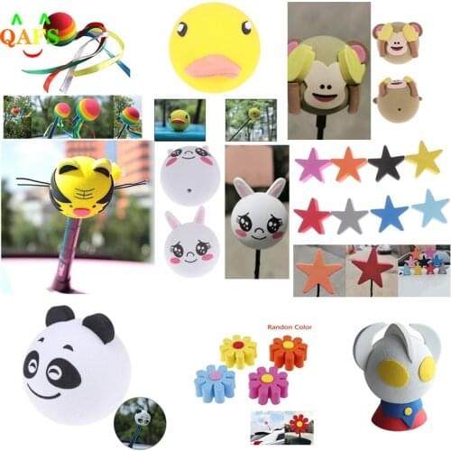 Yellow Little Cute Funny Cartoon Doll Antenna Balls Plush EVA Foam Aerial Toppers Decoration Car Styling Roof Ornament Hot