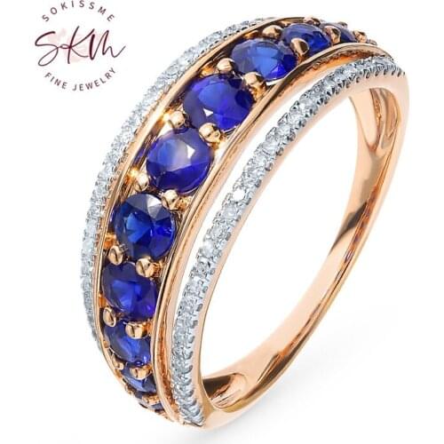 SKM Trendy AAA rings for women brand designer 14k rose gold wedding rings designer gift for wife Luxury Fine Jewelry