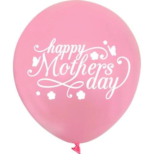 10Pc Printing Happy Mothers Day Theme LaTeX Balloon 12inch Pink Rose Red Flower Balloon Birthday Party Decoration Party Supplies