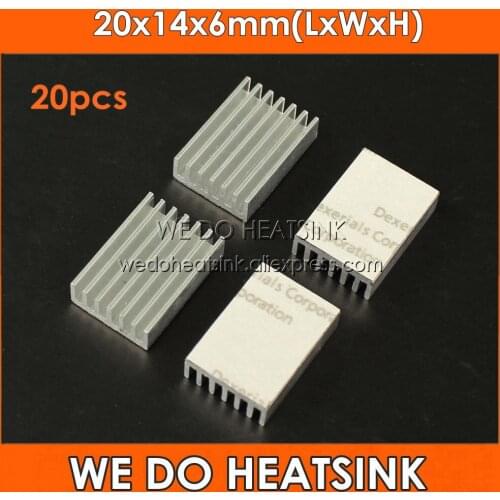 20pcs 20x14x6mm Aluminum Radiator Heatsinks Extrusion Cooler With Thermal Tape For LM2596 LM2577 LM2576