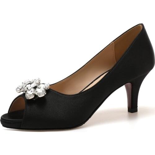 2021 Peep Toe Platform Shoes Woman Crystal High Heel Shoes Ladies Pumps Open Toe Wedding Shoes Bride Fashion Shoes Female