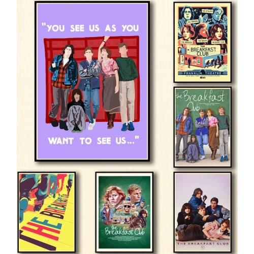 25 Designs Movie The Breakfast Club Whitepaper Poster Artwork Homedecal Fancy Wall Sticker for Coffee House Bar