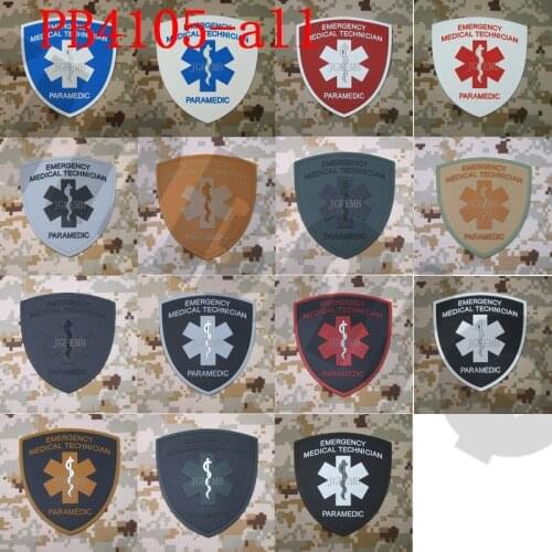 3D PVC Patch EMERGENCY MEDICAL TECHNICIAN PARAMEDIC Tactical Morale Military Red Cross