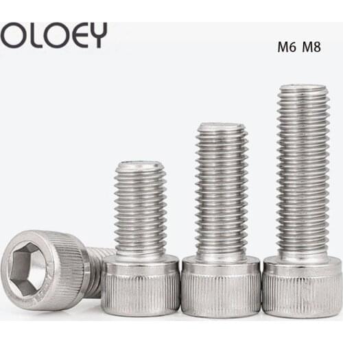 4~40PCS Factory Price 304 A2 Screws M6 M8 Stainless Steel DIN912 Hexagon Hex Socket Head Cap Allen Bolt Screw L=6-150mm