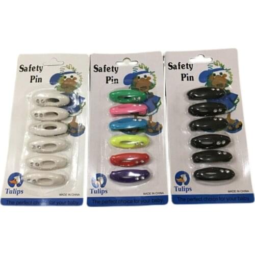 6pcs/pack Safety Clips With Two Diamonds For Shawl Hijab Scarf Lock Women Pins Fashion Platic Brooch Free Shipping