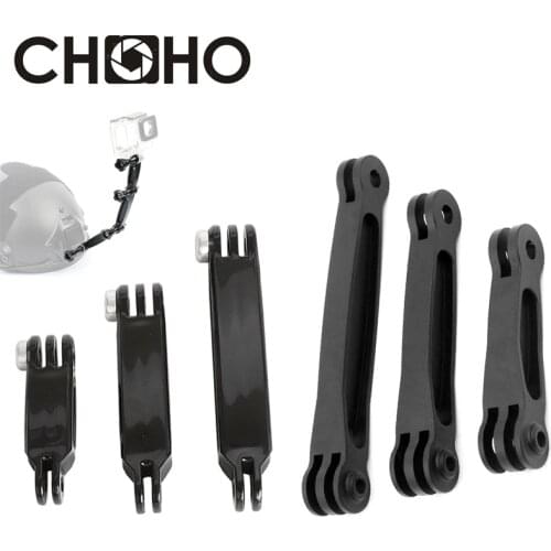 Aluminium 3 way adjustable Helmet Extension Arm Long & Short + Screw selfie stick For Gopro Hero 8 9 Xiaomi yiSJCAM Accessories