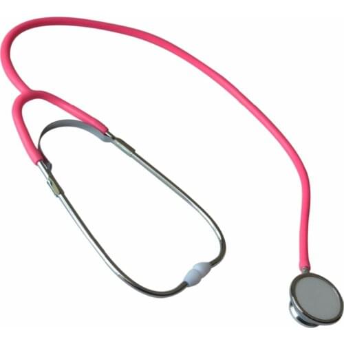 Aluminum Single head Stethoscope for Adult and Children Anti Cold Ring Pink Color Clinic Tools Outdoor First Aid Diagnosis