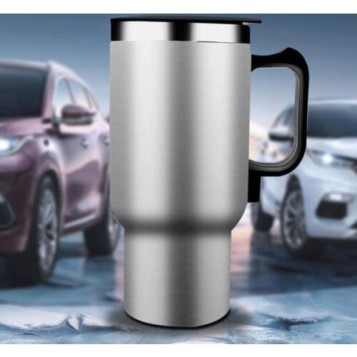 Car electric hot water cup, heating cup, automotive vacuum flask, kettle, hot and cold cup, stainless steel liner 12V