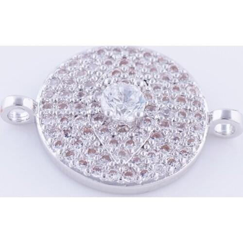 5 Pieces Jewelry Shining Zircon Pave Charms Connectors For Bracelets Jewelry Making Diy Copper Micro Pave Charms Wholesale