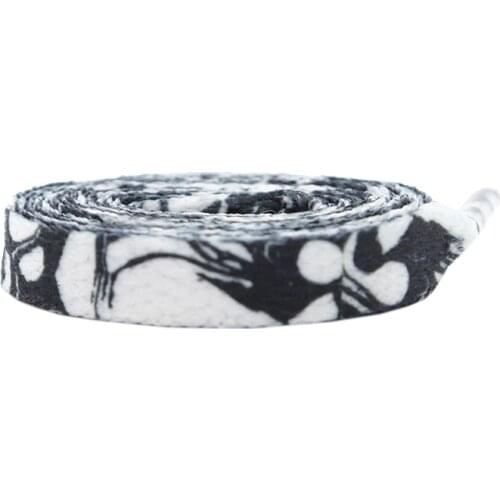 Coolstring 8MM Flat Type Shoe Accessories Wide Canvas Ropes Top Waist Laces Sneakers Women Men Black White Easy Marble Pattern