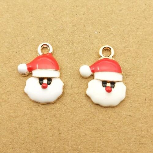 10pcs 13x18mm christmas father charm enamel charm for jewelry making and crafting earring pendant necklace bracelet charm