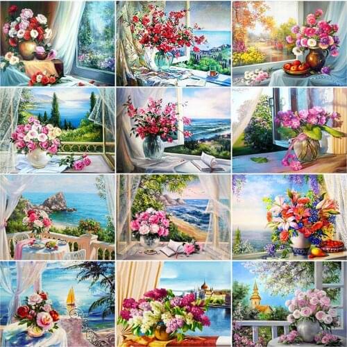 Evershine 5D DIY Diamond Painting Flower Diamond Embroidery Rose Cross Stitch Mosaic Vase Rhinestone Picture Home Decoration