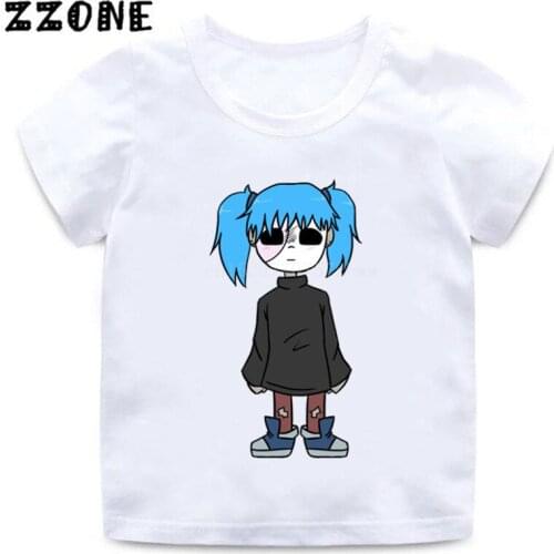 Boys/Girls Sally Face Cartoon Print T shirt Kids Harajuku Funny Casual Clothes Children Summer Short Sleeve Baby T-shirt