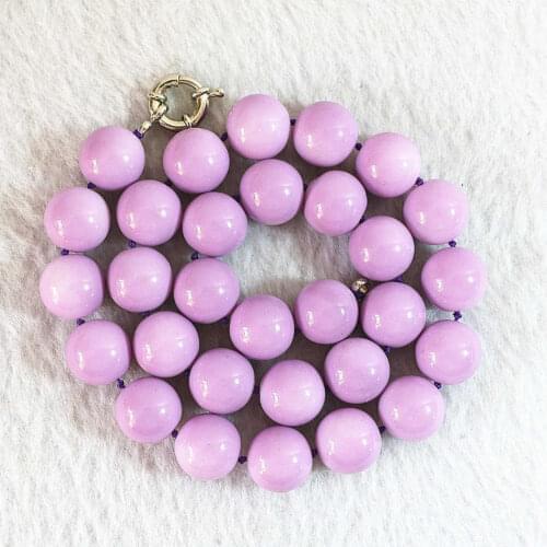 Hot sale purple violet shell baking paint glass 8mm 10mm 12mm 14mm round beads necklace chaisn rope jewelry making 18inchB636