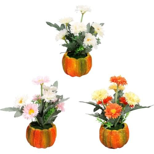 Artificial Daisy Bouquet Bonsai Flower Pot Decoration Wedding Tricolor Mother Chrysanthemum Party Home Decorations Potted Plants